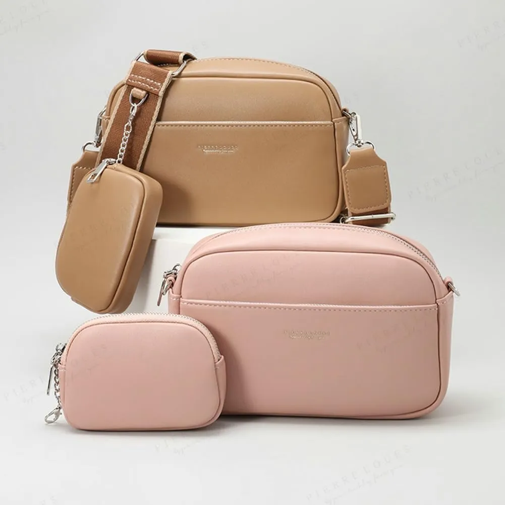 Rungion Casual Crossbody Bags for Women Vegan Leather Phone Purses Small Shoulder Handbags Satchels with Wide Strap