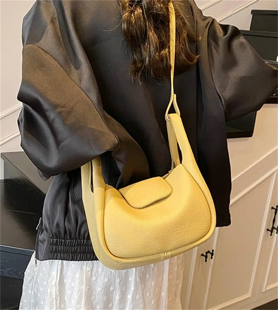 Rungion Womens Trendy Bucket Handbag Purse Small Vegan Leather Shoulder Crossbody Bag Cute Y2k Satchels 2Pcs