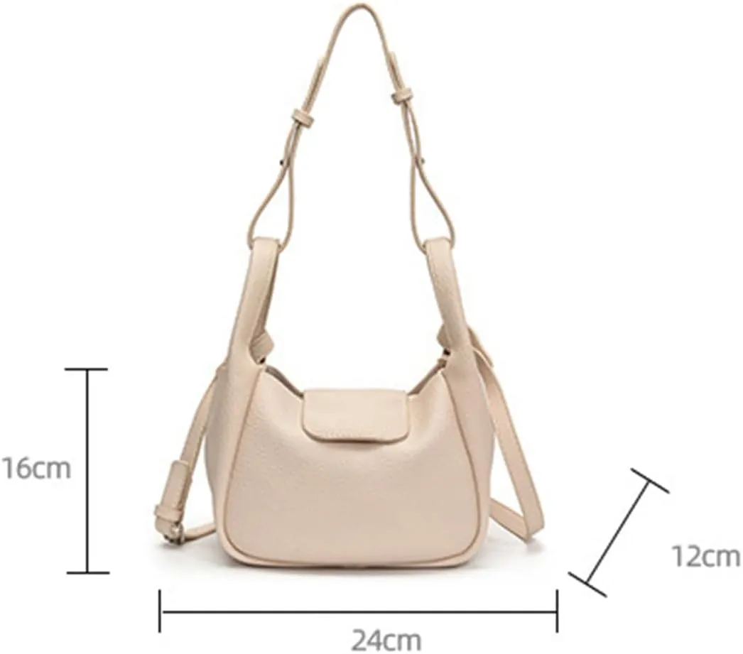 Rungion Womens Trendy Bucket Handbag Purse Small Vegan Leather Shoulder Crossbody Bag Cute Y2k Satchels 2Pcs