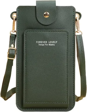 Shoulder Bags for Women Women Artificial Leather Solid Color Hasp Transparent Operation Ccreen Phone Bag Shoulder