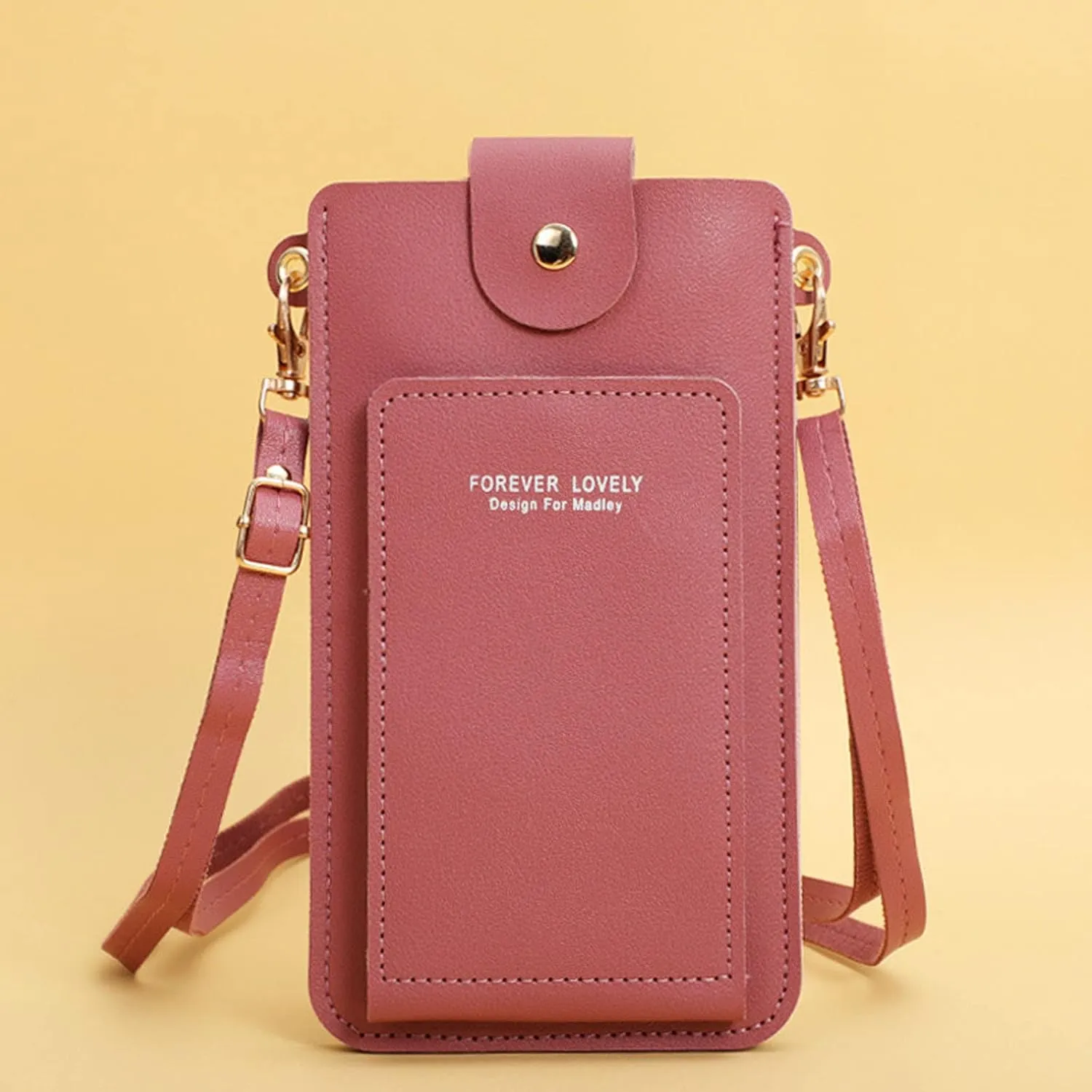 Shoulder Bags for Women Women Artificial Leather Solid Color Hasp Transparent Operation Ccreen Phone Bag Shoulder