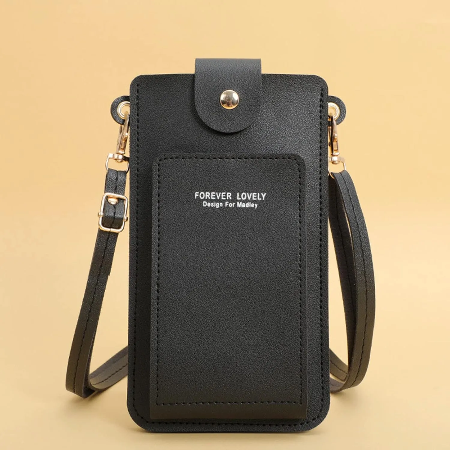 Shoulder Bags for Women Women Artificial Leather Solid Color Hasp Transparent Operation Ccreen Phone Bag Shoulder