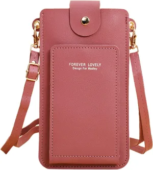 Shoulder Bags for Women Women Artificial Leather Solid Color Hasp Transparent Operation Ccreen Phone Bag Shoulder