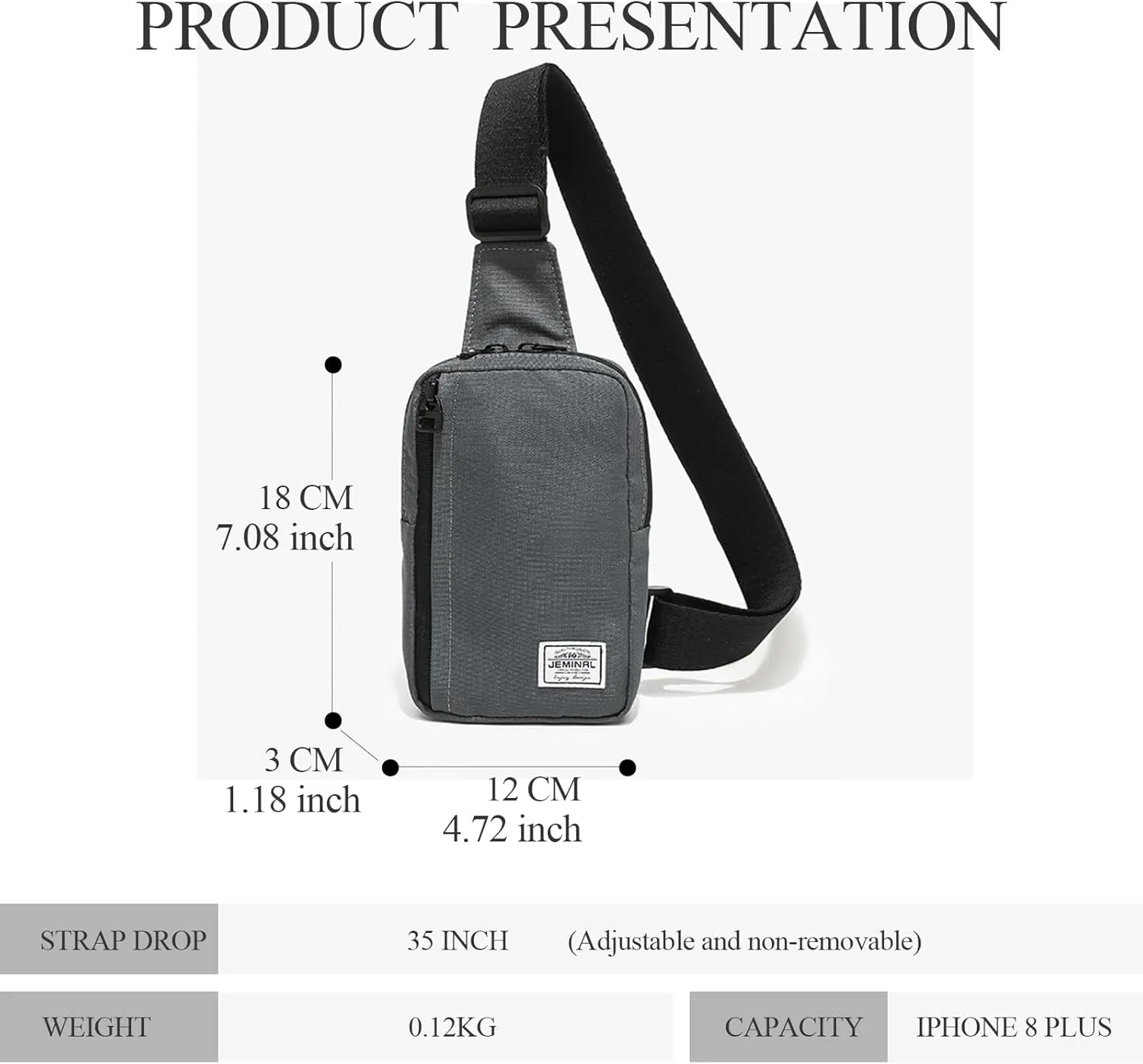    Shoulder Crossbody Bag Hiking Backpack Travel Bag Men Women Sling Backpack Multifunctional (Dark Gray)