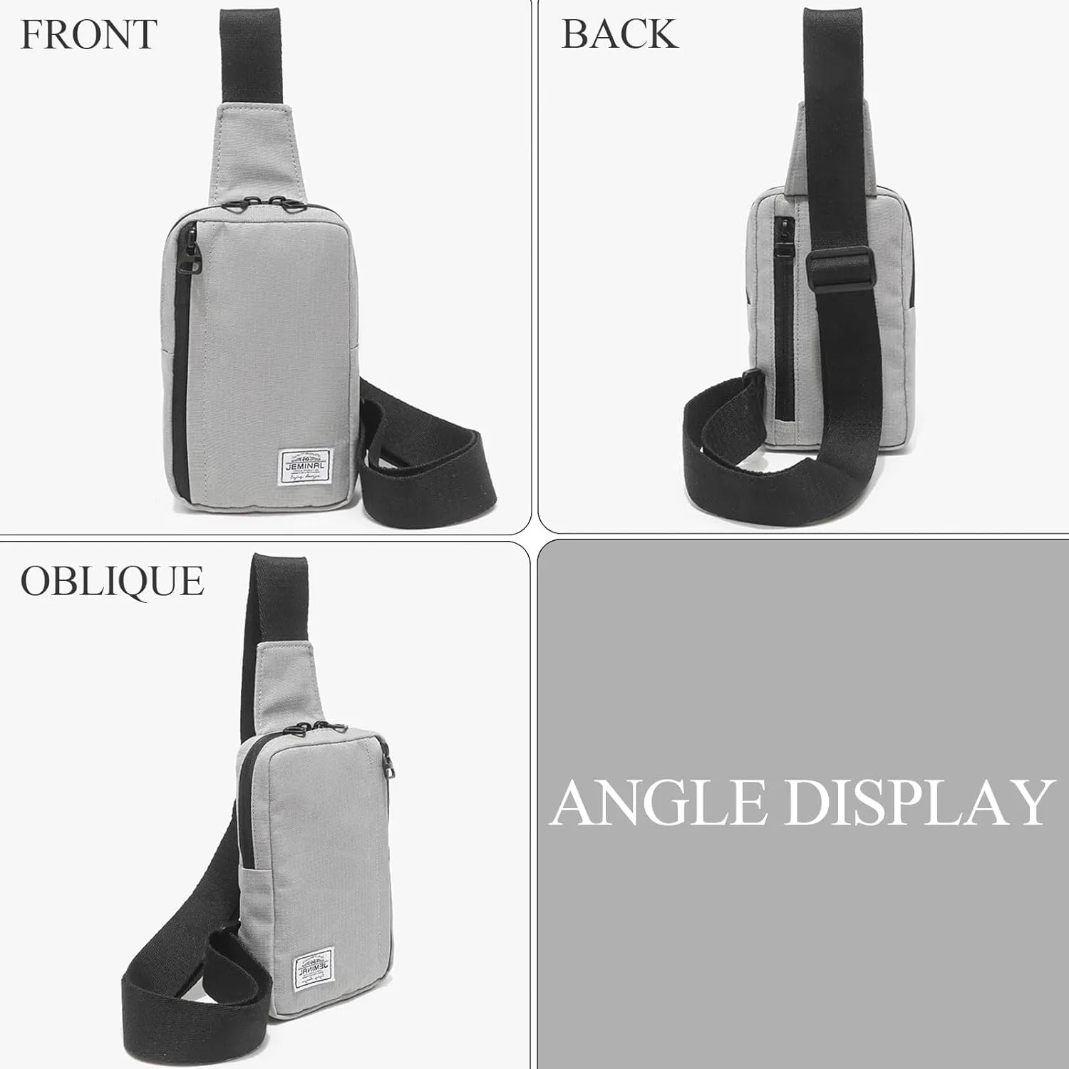    Shoulder Crossbody Bag Hiking Backpack Travel Bag Men Women Sling Backpack Multifunctional (Light Gray)