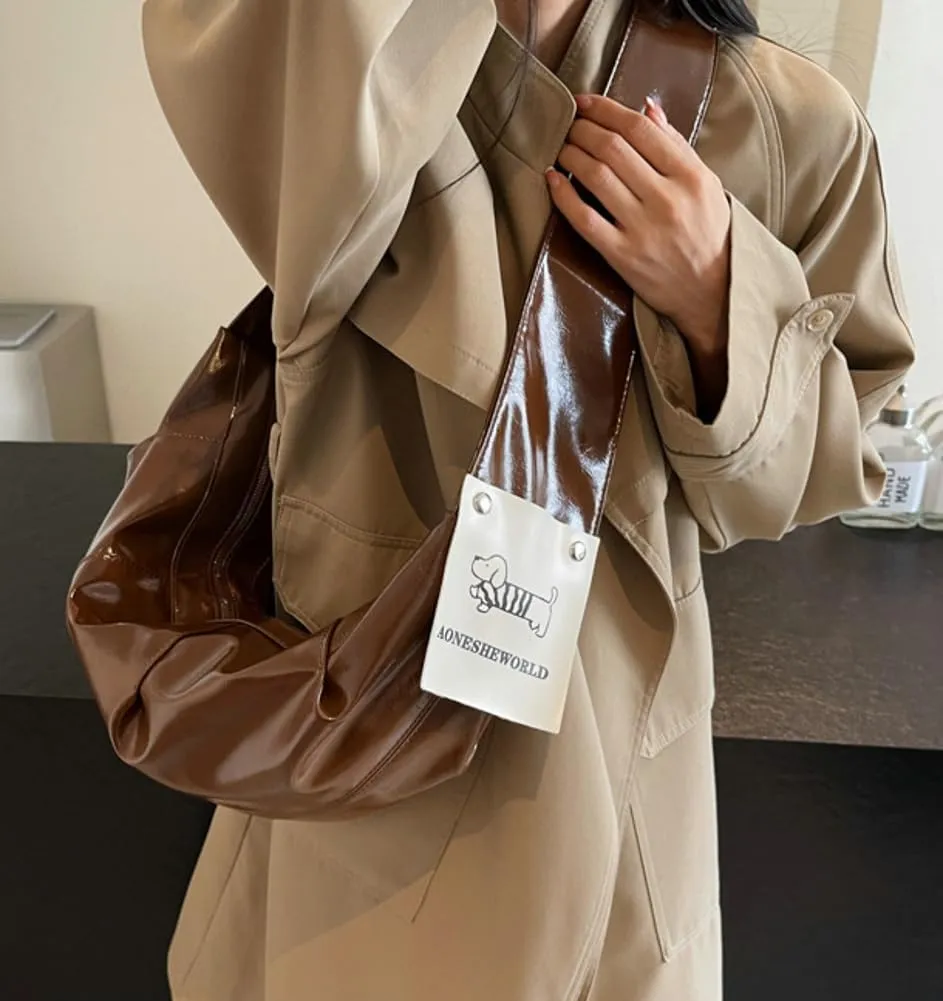 Slouchy Shoulder Bag for Women Dumpling Large Crossbody Tote Purses Soft Vegan Leather Handbag Fashion Satchels