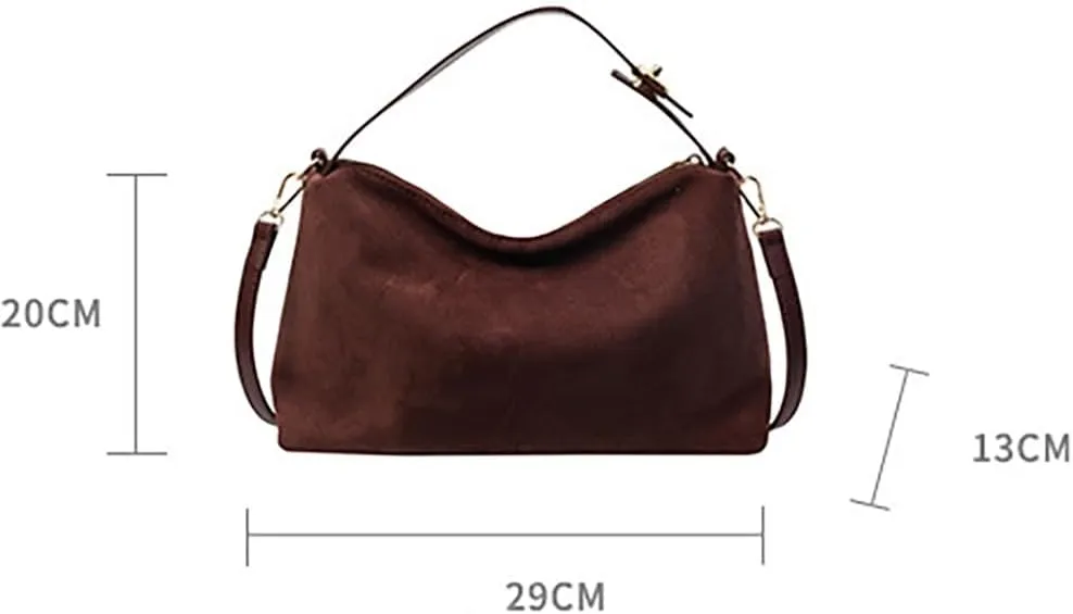 Slouchy Suede Tote Bags for Women Soft Faux Leather Satchels Large Shoulder Crossbody Purse Trendy Working Handbag