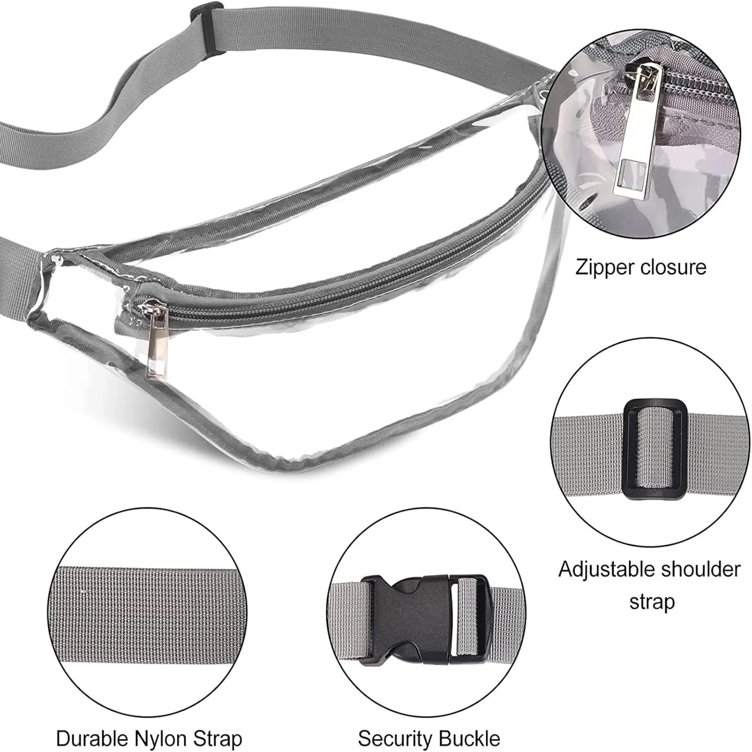 Small Crossbody Bag for Women Multi Pocket Crossbody Purses Soft Leather Shoulder Handbags Handbag with Zipper(Grey)