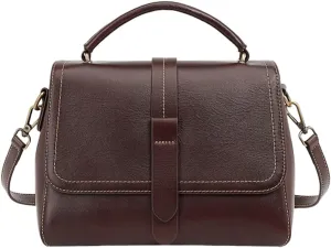 Small Genuine Leather Crossbody Shoulder Bags for Women Trendy Tote Handbags Purse Ladies Vintage Work Satchels