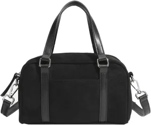 Small Suede Tote Bag for Women Faux Leather Shoulder Crossbody Purse Vintage Top Handle Satchels Working Handbag