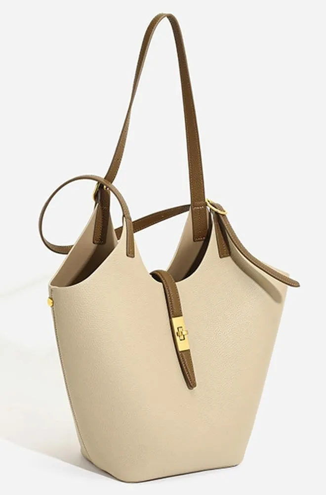 Soft Vegan Leather Bucket Tote Bags for Women Large Shoulder Crossbody Purse Working Handbags Ladies Satchels 2pcs