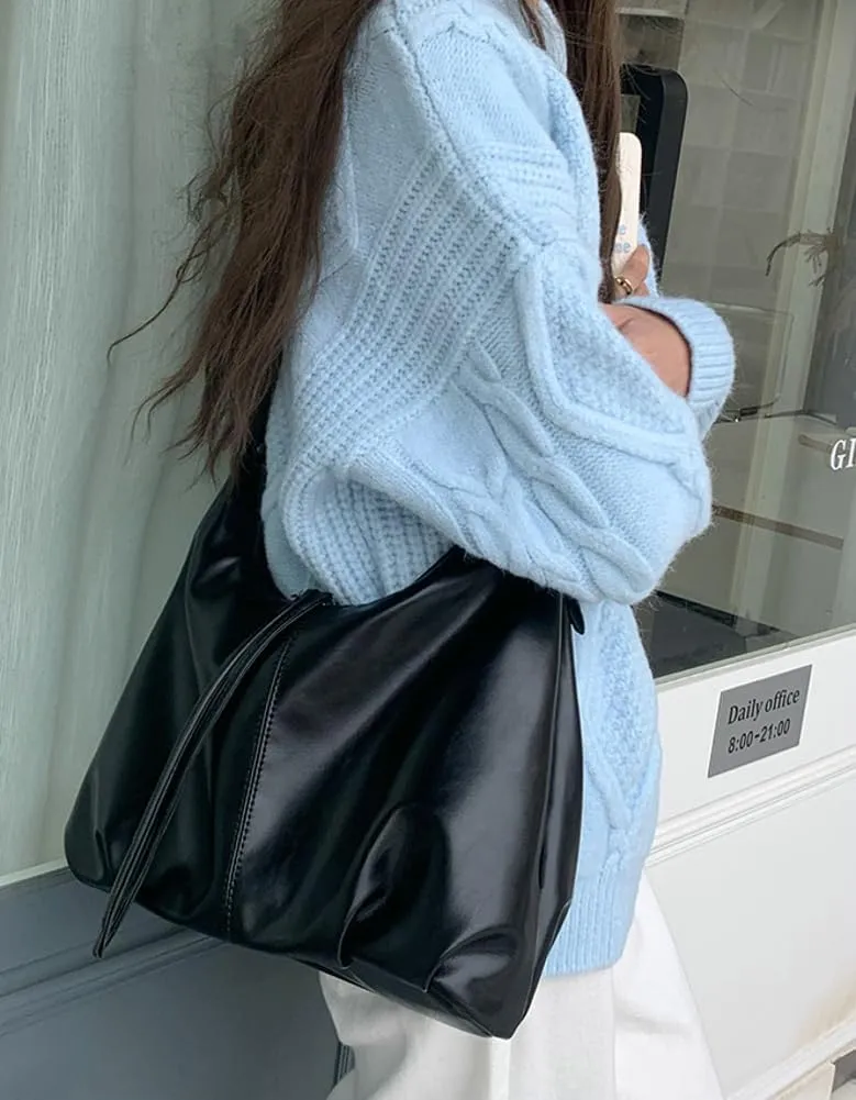 Soft Vegan Leather Shoulder Bag for Women Large Crossbody Tote Bag Ladies Dumpling Top Handle Handbags Satchels