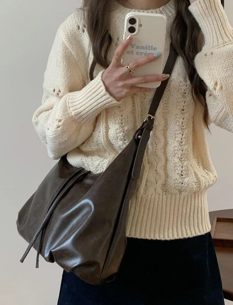 Soft Vegan Leather Shoulder Bag for Women Large Crossbody Tote Bag Ladies Dumpling Top Handle Handbags Satchels