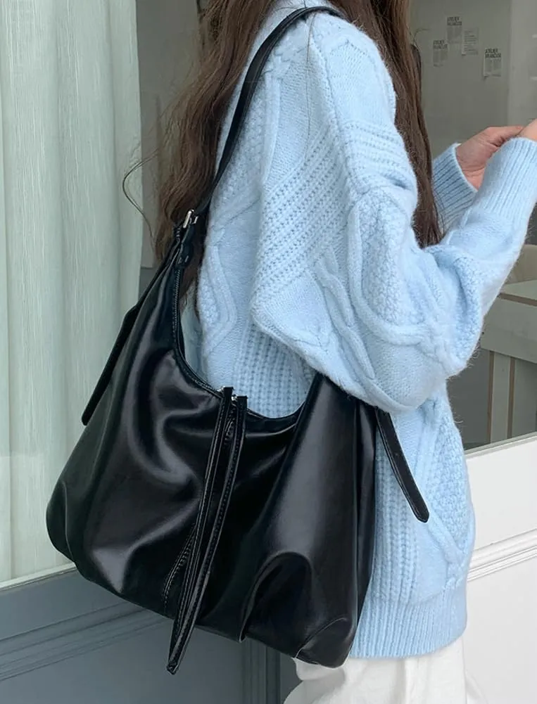Soft Vegan Leather Shoulder Bag for Women Large Crossbody Tote Bag Ladies Dumpling Top Handle Handbags Satchels