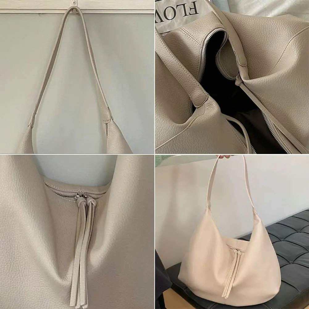 Soft Vegan Leather Shoulder Bag for Women Large Crossbody Tote Bag Ladies Dumpling Top Handle Handbags Satchels