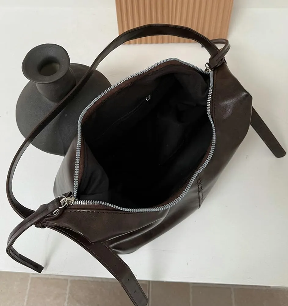 Soft Vegan Leather Shoulder Bag for Women Large Crossbody Tote Bag Ladies Dumpling Top Handle Handbags Satchels