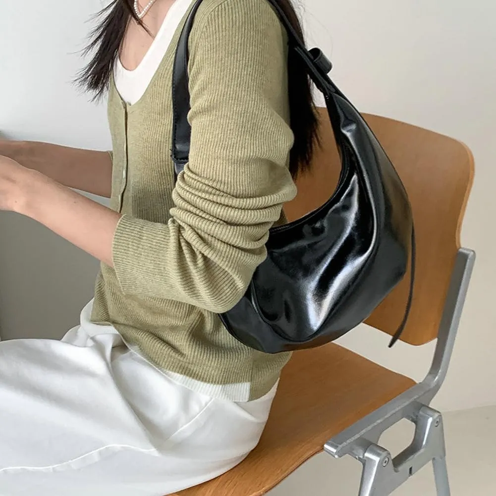Soft Vegan Leather Shoulder Bag for Women Small Crossbody Tote Bag Ladies Casual Dumpling Handbags Satchels