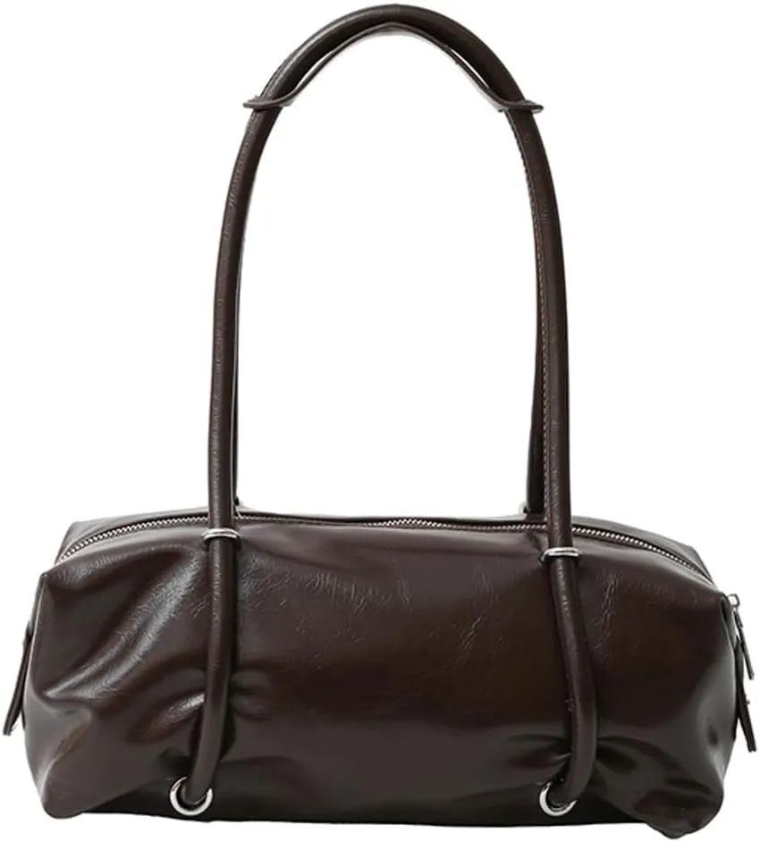 Soft Vegan Leather Shoulder Bag for Women Vintage Large Tote Purse Y2K Underarm Handbags Satchels