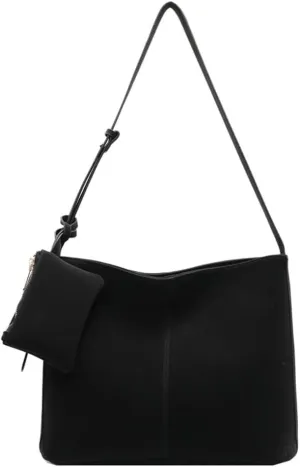 Soft Vegan Leather Shoulder Crossbody Bags for Women Large Bucket Tote Purse Suede Handbags Working Satchels