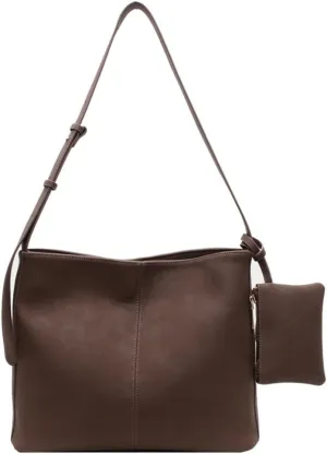 Soft Vegan Leather Shoulder Crossbody Bags for Women Large Bucket Tote Purse Suede Handbags Working Satchels
