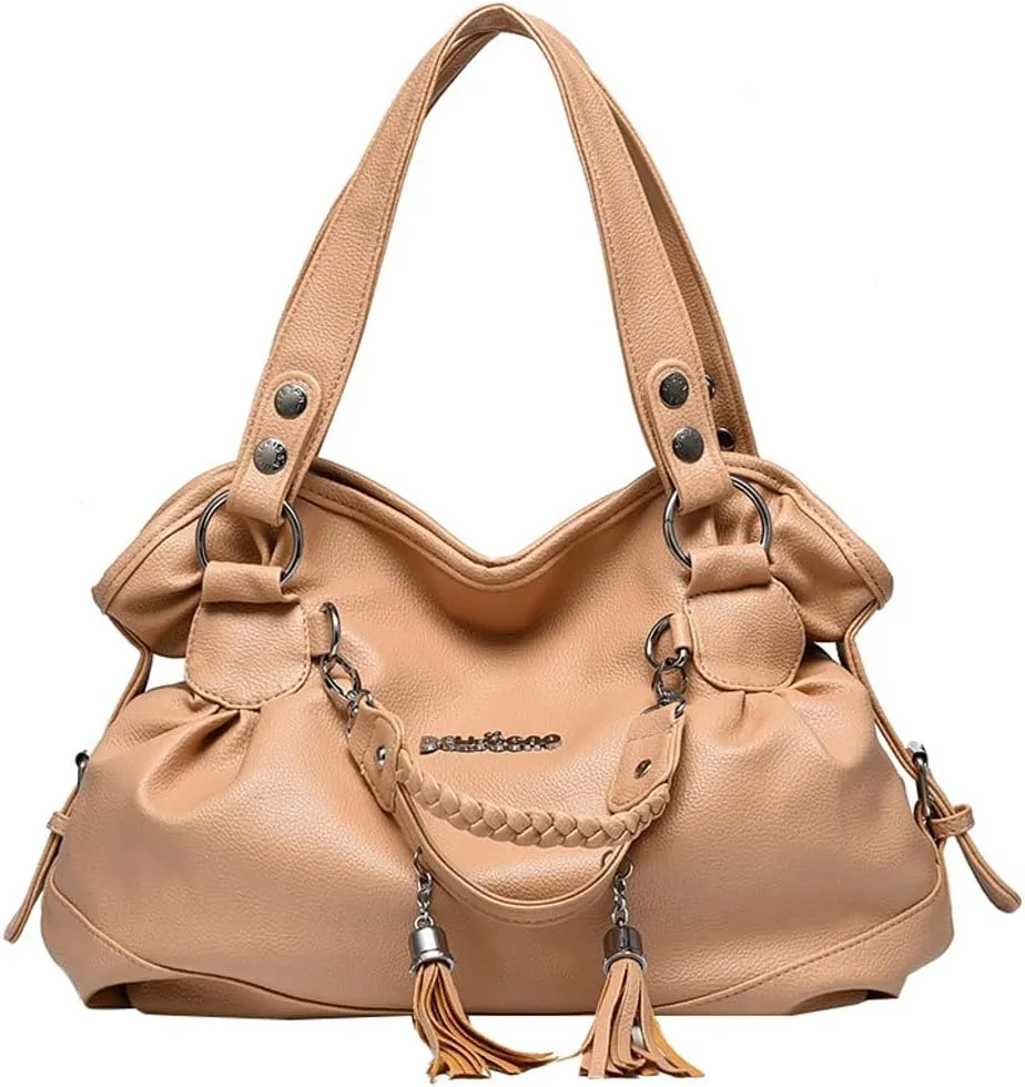 Soft Vegan Leather Shoulder Purses for Women Large Capacity Tote Handbags Trendy Top Handle Satchels 2025