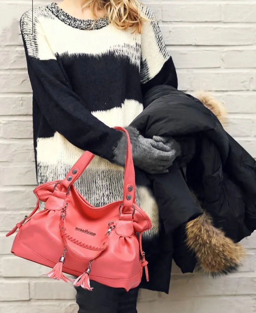 Soft Vegan Leather Shoulder Purses for Women Large Capacity Tote Handbags Trendy Top Handle Satchels 2025