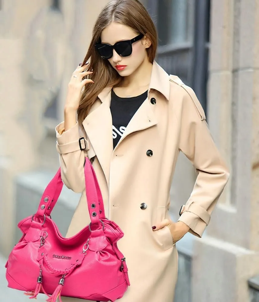 Soft Vegan Leather Shoulder Purses for Women Large Capacity Tote Handbags Trendy Top Handle Satchels 2025