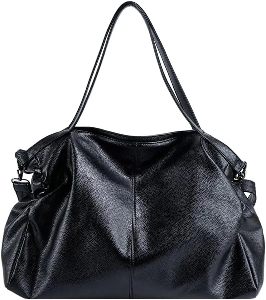 Soft Vegan Leather Tote Bag for Women Large Shoulder Crossbody Purse Top Handle Handbags Slouchy Travel Satchels