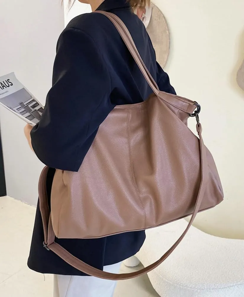 Soft Vegan Leather Tote Bags for Women Large Shoulder Crossbody Purse Casual Travel Working Handbags Satchels