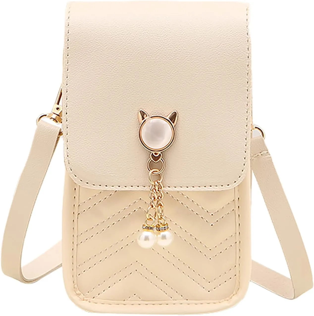 Summer Purse Boho Fashion Women Artificial Leather Solid Color Hasp Phone Bag Shoulder Bag Messenger