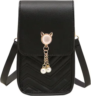 Summer Purse Boho Fashion Women Artificial Leather Solid Color Hasp Phone Bag Shoulder Bag Messenger