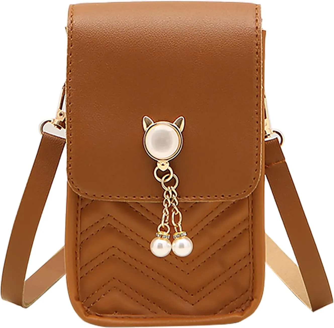 Summer Purse Boho Fashion Women Artificial Leather Solid Color Hasp Phone Bag Shoulder Bag Messenger