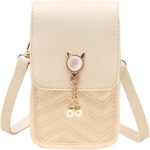 Summer Purse Boho Fashion Women Artificial Leather Solid Color Hasp Phone Bag Shoulder Bag Messenger