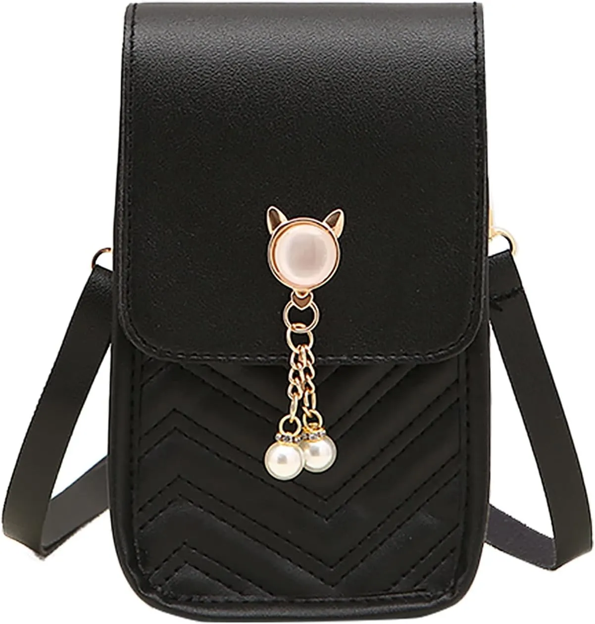 Summer Purse Boho Fashion Women Artificial Leather Solid Color Hasp Phone Bag Shoulder Bag Messenger