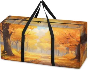 Sunset Forest Extra Large Moving Bags Heavy Duty Storage Bags Dreamy Forest Cloth Wrap Around Handles Double Zipper Reusable Convenient Foldable Storage Tote for Travel Camping Space Save