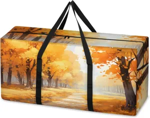 Sunset Forest Extra Large Moving Bags Heavy Duty Storage Bags Fantastic Forest Cloth Wrap Around Handles Double Zipper Reusable Convenient Foldable Storage Tote for Travel Camping Space Save