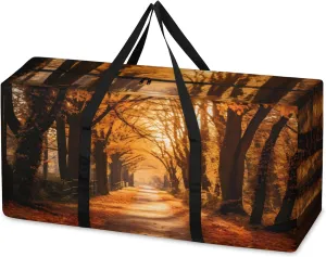 Sunset Forest Extra Large Moving Bags Heavy Duty Storage Bags Glowing Forest Cloth Wrap Around Handles Double Zipper Reusable Convenient Foldable Storage Tote for Travel Camping Space Save