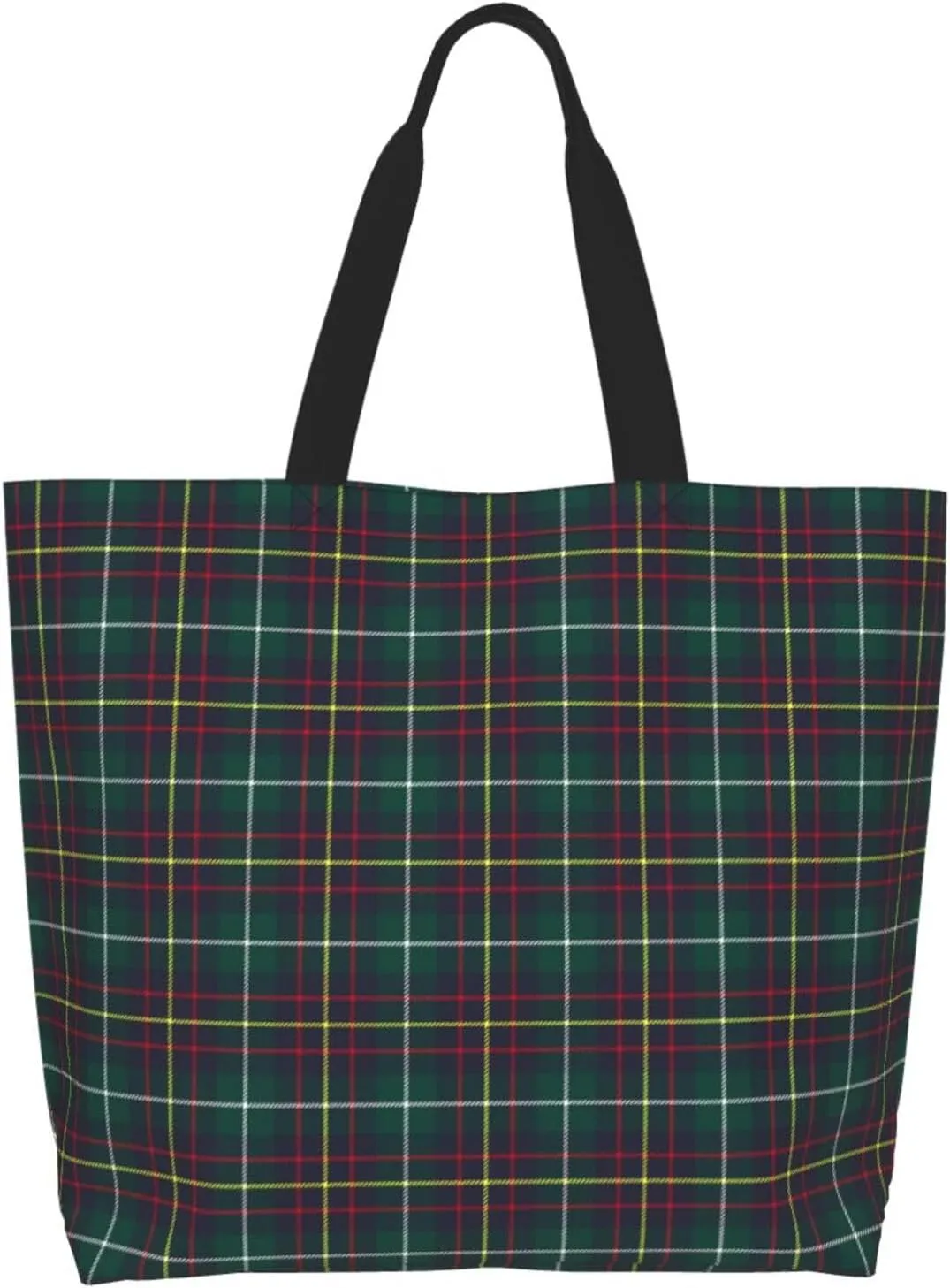 Tartan Tote Bag For Women Weekender Travel Bag Reusable Grocery Bags Large Totes Handbags