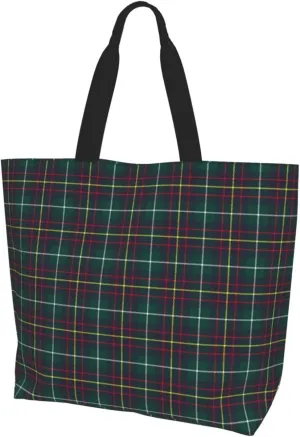 Tartan Tote Bag For Women Weekender Travel Bag Reusable Grocery Bags Large Totes Handbags