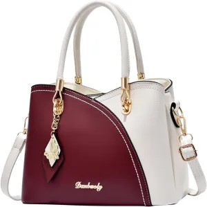 Tote Bag and Wallet Shoulder Women Handbag Large Capacity Plaid Contrast Color Middle One Shoulder Messenger Bag