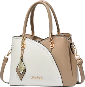 Tote Bag and Wallet Shoulder Women Handbag Large Capacity Plaid Contrast Color Middle One Shoulder Messenger Bag