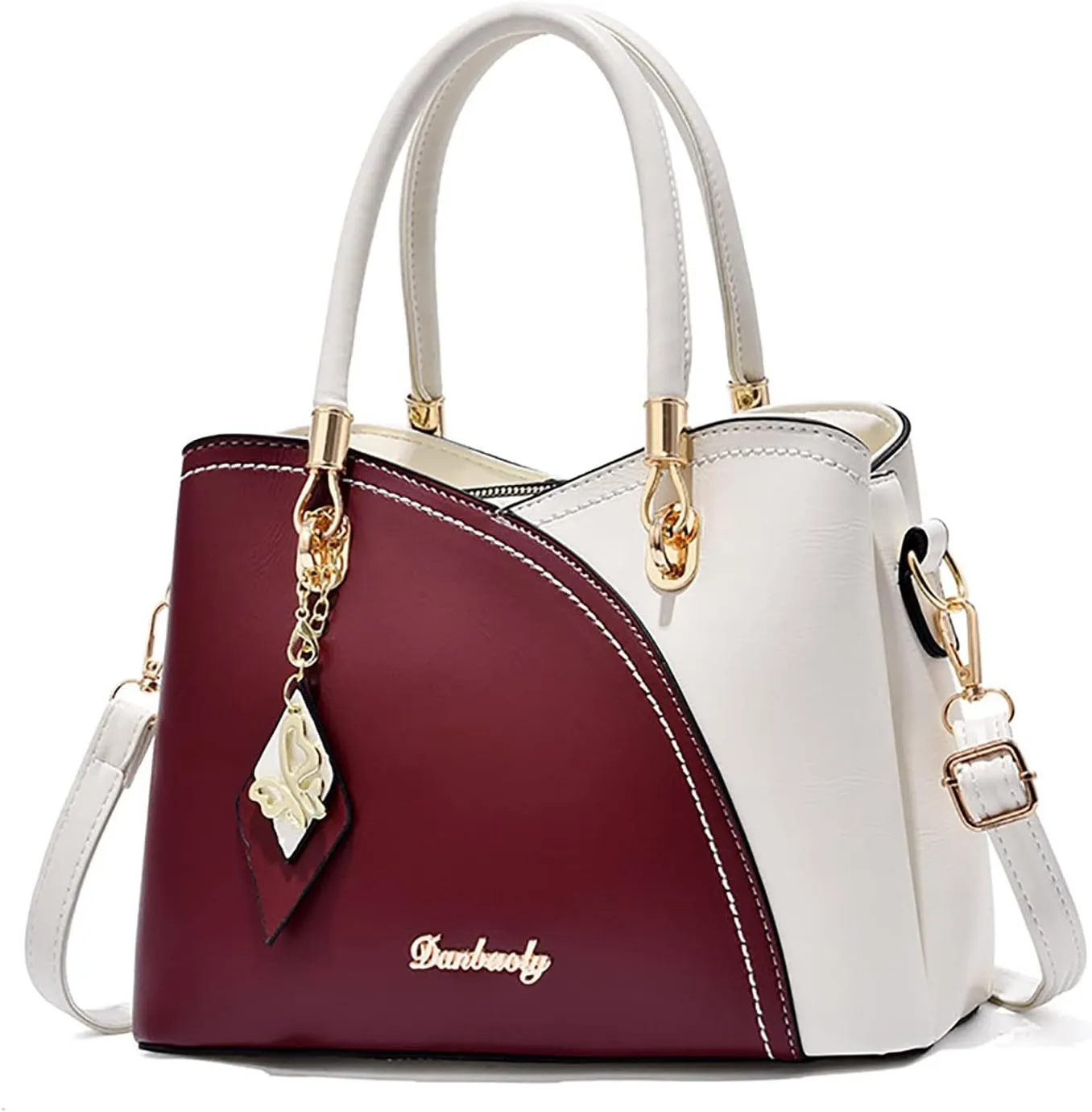 Tote Bag and Wallet Shoulder Women Handbag Large Capacity Plaid Contrast Color Middle One Shoulder Messenger Bag