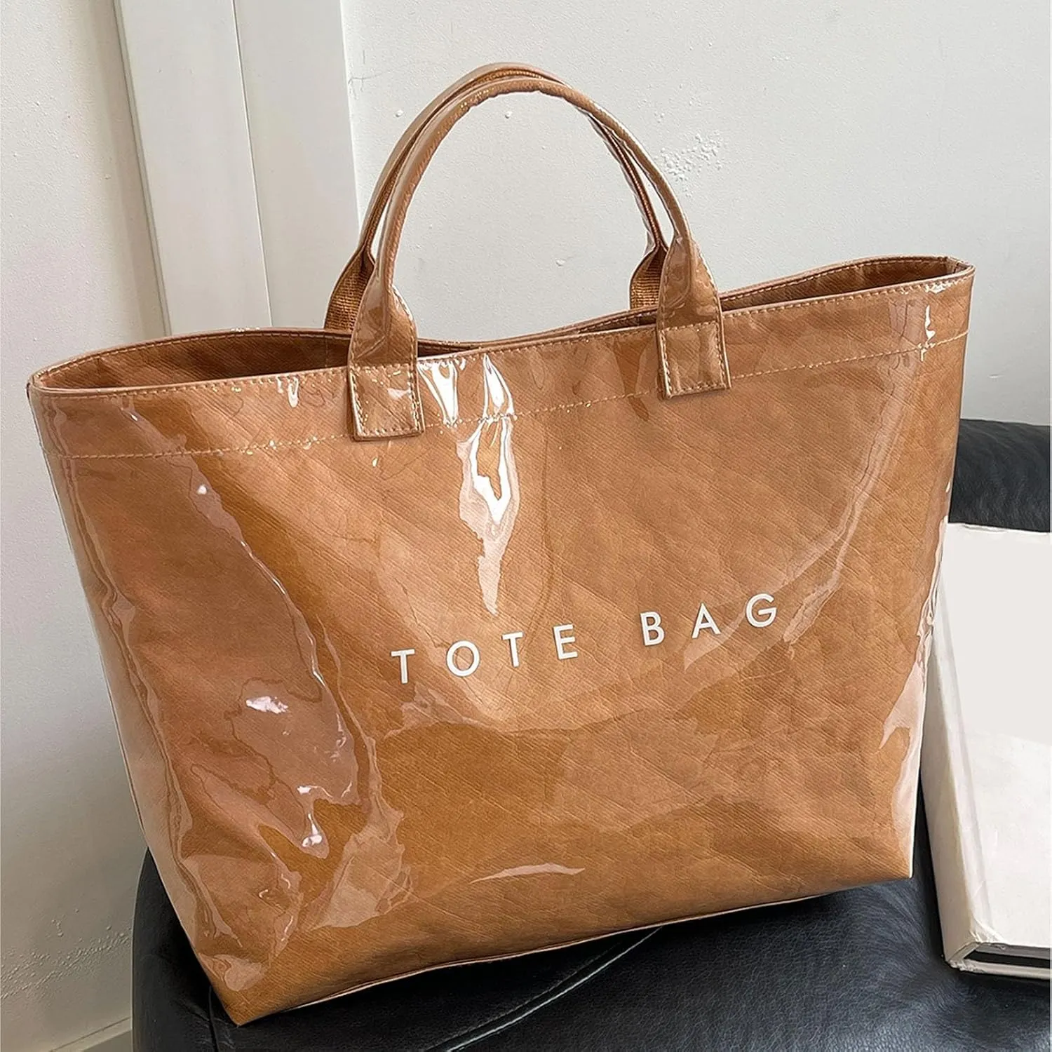 Tote Bag Retro Letter Casual Hundred Handbag Minimalist Transparent Simple Large Capacity Bags Female Work Tote Bags