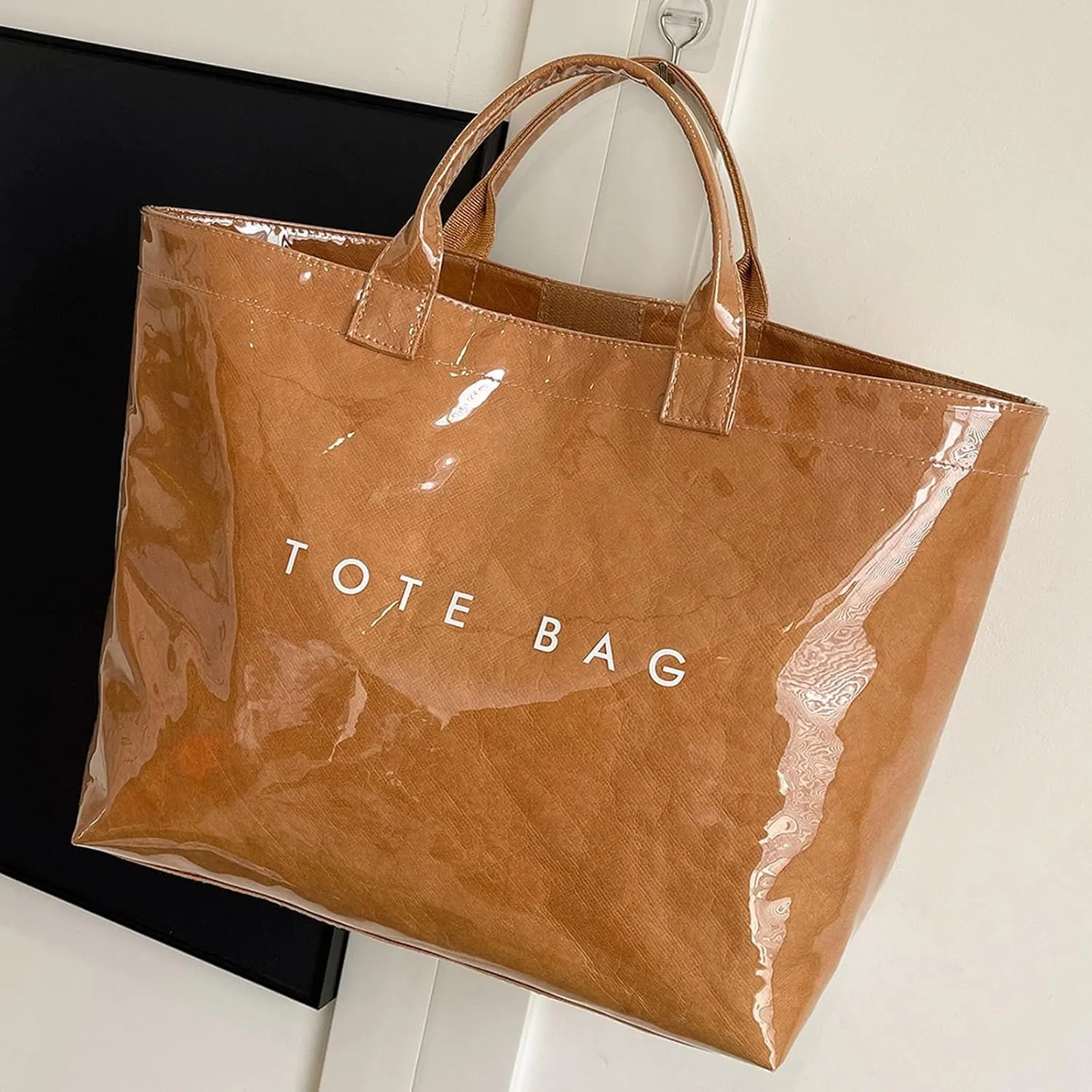 Tote Bag Retro Letter Casual Hundred Handbag Minimalist Transparent Simple Large Capacity Bags Female Work Tote Bags