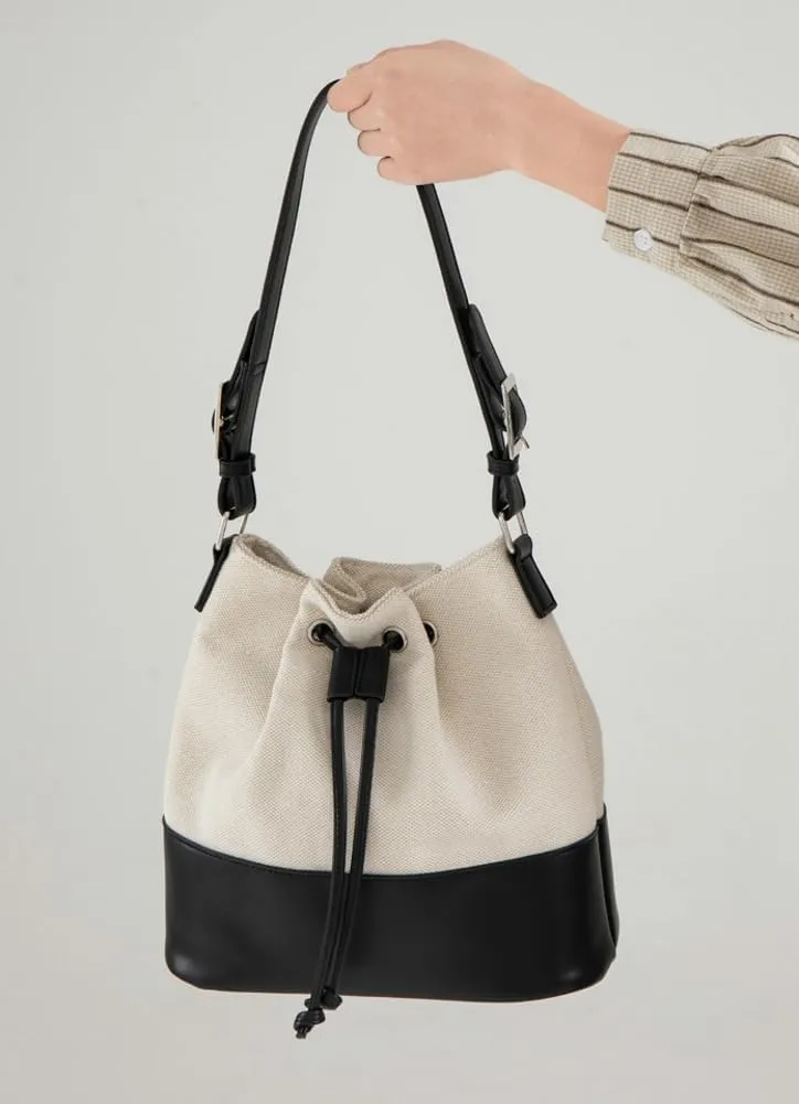 Trendy Bucket Bag for Women Vegan Leather Shoulder Bags Large Tote Purse Handbags Splicing Underarm Satchels 2025
