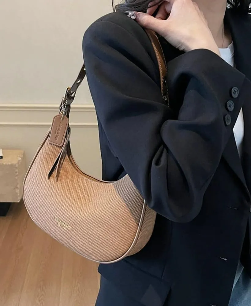 Trendy Crescent Shoulder Bag for Women Y2k Vegan Leather Tote Purses Small Handbags Ladies Dumpling Satchels