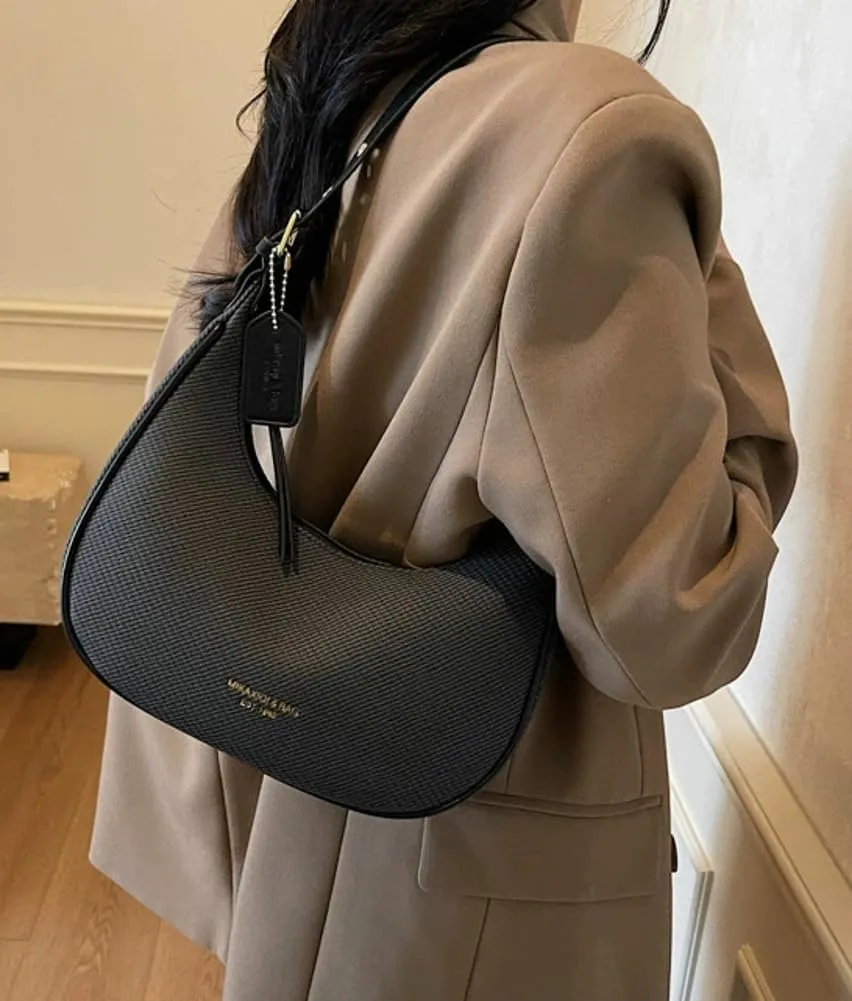 Trendy Crescent Shoulder Bag for Women Y2k Vegan Leather Tote Purses Small Handbags Ladies Dumpling Satchels