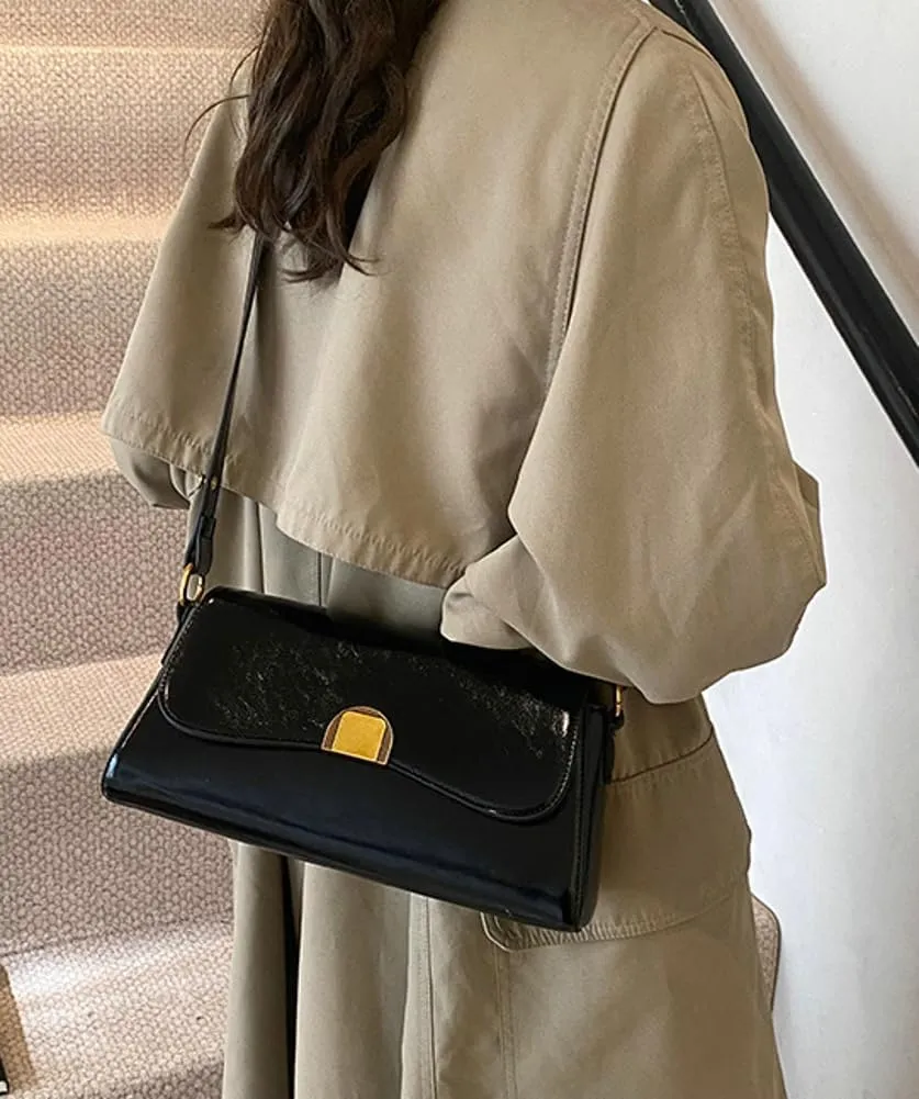 Trendy Shoulder Crossbody Bag for Women Y2k Vegan Leather Tote Purses Small Handbags Ladies Underarm Satchels