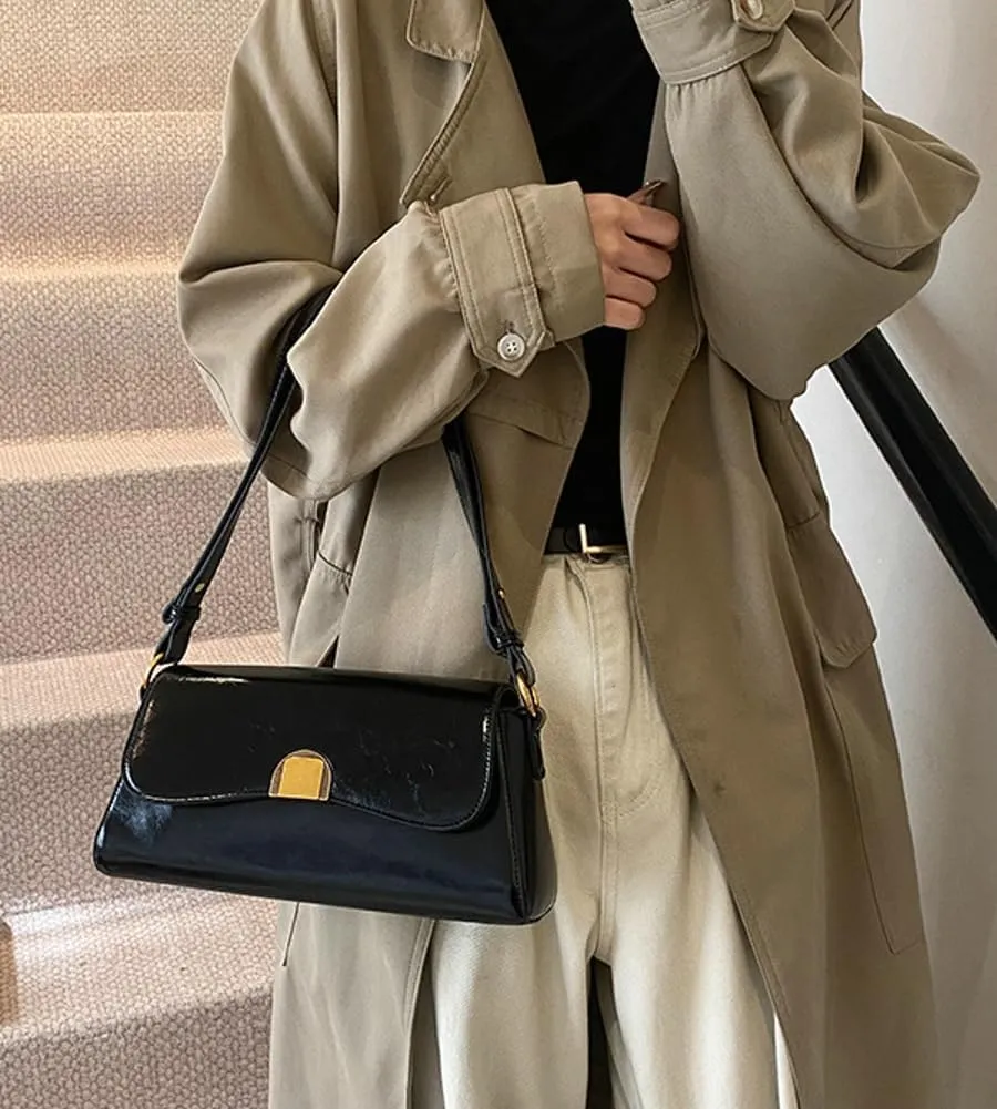 Trendy Shoulder Crossbody Bag for Women Y2k Vegan Leather Tote Purses Small Handbags Ladies Underarm Satchels