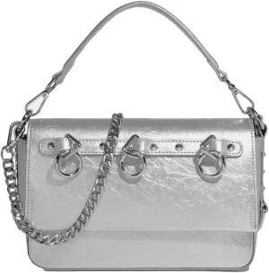 Trendy Vegan Leather Crossbody Purses for Women Small Y2k Rivet Shoulder Tote Bag Satchels Handbags with Chain